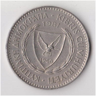 CYPRUS 100 MILS 1981 KM # 42 VF 1