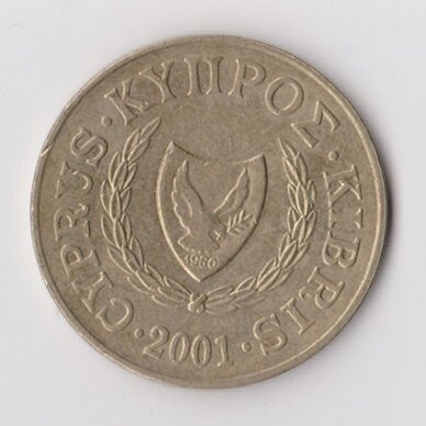 KIPRAS 20 CENTS 2001 KM # 62.2 VF 1