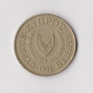 CYPRUS 5 CENTS 1992 KM # 55.3 VF 1