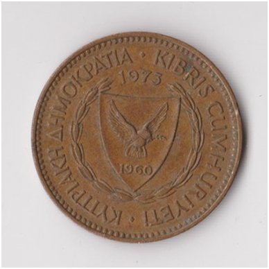 CYPRUS 5 MILS 1973 KM # 39 VF 1