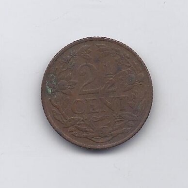 KIURASAO 2 1/2 CENTS 1948 KM # 42 VF