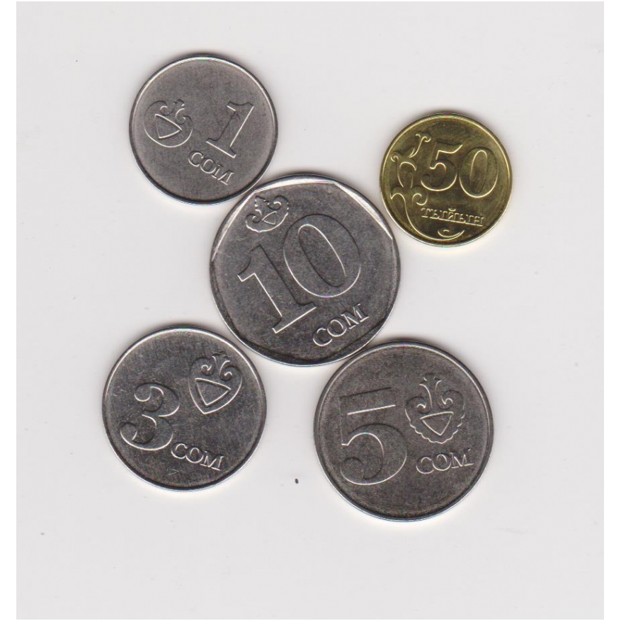 KYRGYZSTAN 2008 - 2009 5 coins set