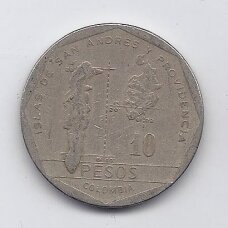 COLOMBIA 10 PESOS 1982 KM # 270 F COLOMBIA 10 PESOS 1982 KM # 270 F