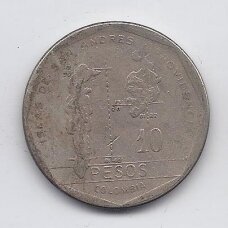 COLOMBIA 10 PESOS 1985 KM # 270 F COLOMBIA 10 PESOS 1985 KM # 270 F