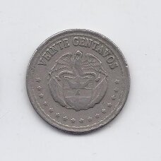 COLOMBIA 20 CENTAVOS 1959 KM # 215.1 VF