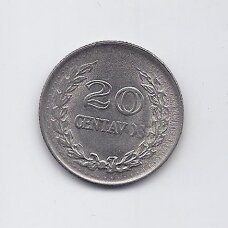 COLOMBIA 20 CENTAVOS 1971 KM # 245 VF