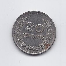 COLOMBIA 20 CENTAVOS 1972 KM # 246 VF