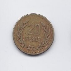 COLOMBIA 20 PESOS 1989 KM # 282 VF COLOMBIA 20 PESOS 1989 KM # 282 VF