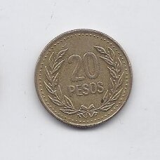 COLOMBIA 20 PESOS 1990 KM # 282 VF