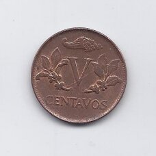COLOMBIA 5 CENTAVOS 1967 KM # 206a VF/XF
