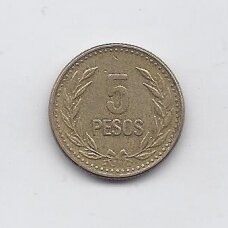 COLOMBIA 5 PESOS 1989 KM # 280 VF COLOMBIA 5 PESOS 1989 KM # 280 VF