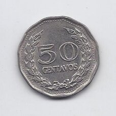 COLOMBIA 50 CENTAVOS 1970 KM # 244 VF COLOMBIA 50 CENTAVOS 1970 KM # 244 VF