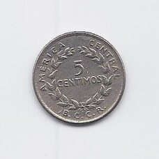 COSTA RICA 5 CENTIMOS 1969 KM # 184.2 VF COSTA RICA 5 CENTIMOS 1969 KM # 184.2 VF