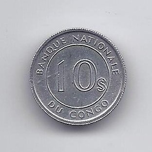 CONGO 10 SENTI 1967 KM # 7 VF