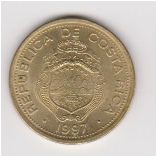 COSTA RICA 5 COLONES 1997 KM # 227a VF 1