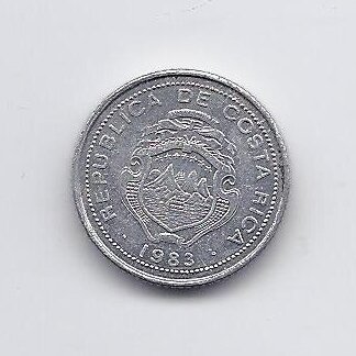 COSTA RICA 25 CENTIMOS 1989 KM # 188.3 VF 1