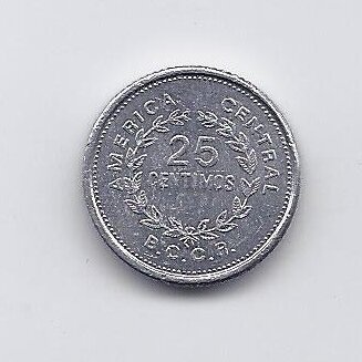 COSTA RICA 25 CENTIMOS 1986 KM # 188.3 VF