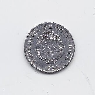 COSTA RICA 5 CENTIMOS 1953 KM # 184.1a VF 1