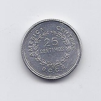 COSTA RICA 25 CENTIMOS 1983 KM # 188.3 VF
