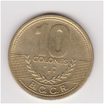 COSTA RICA 10 COLONES 1997 KM # 228a VF