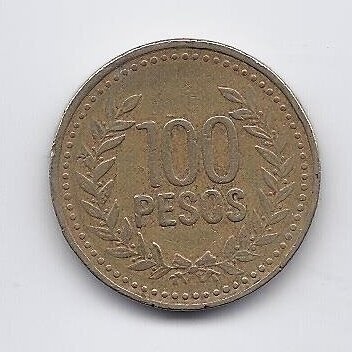 COLOMBIA 100 PESOS 1995 KM # 285 VF