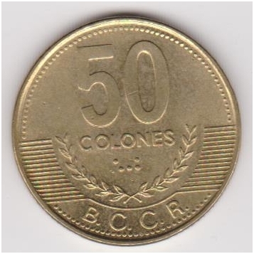 COSTA RICA 50 COLONES 1997 KM # 231 VF