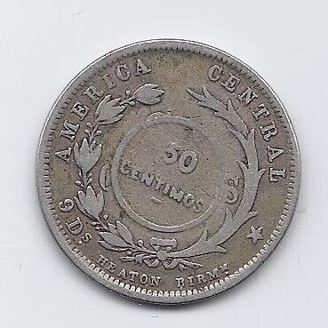 COSTA RICA 50 CENTIMOS 1923 KM # 159 VF