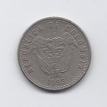 COLOMBIA 50 PESOS 1993 KM # 283 VF 1
