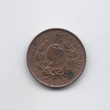 COLOMBIA 1 CENTAVO 1967 KM # 205a VF/XF 1