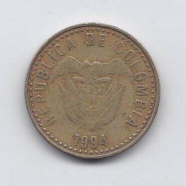 COLOMBIA 100 PESOS 1994 KM # 285 VF 1