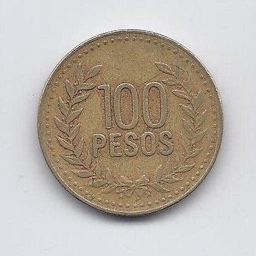 COLOMBIA 100 PESOS 2007 KM # 285 VF