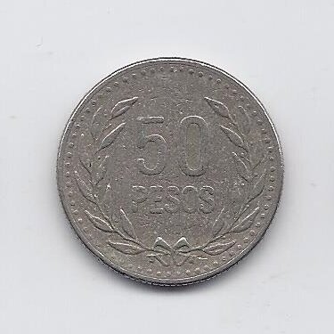 COLOMBIA 50 PESOS 1991 KM # 283 VF
