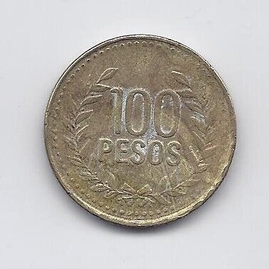 COLOMBIA 100 PESOS 2011 KM # 285 VF