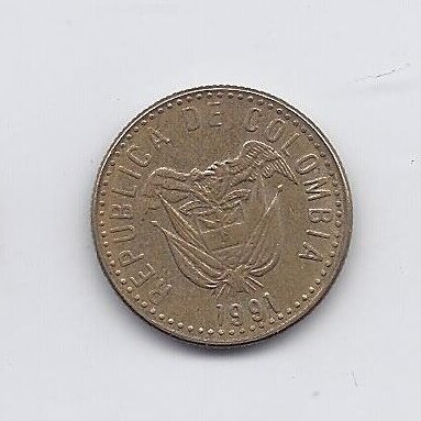 COLOMBIA 20 PESOS 1991 KM # 282 VF 1
