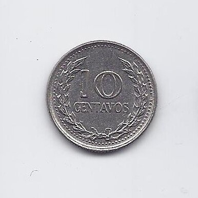 COLOMBIA 10 CENTAVOS 1971 KM # 236 VF