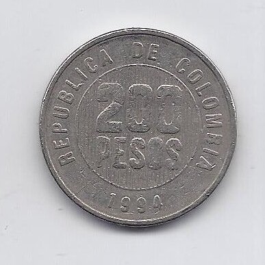 COLOMBIA 200 PESOS 1994 KM # 287 VF