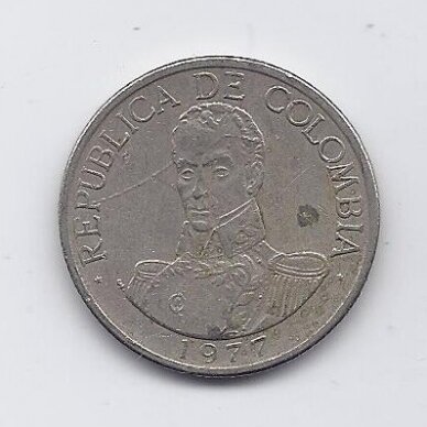 COLOMBIA 1 PESO 1977 KM # 258 F 1