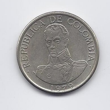COLOMBIA 1 PESO 1979 KM # 258 VF 1