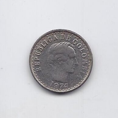COLOMBIA 10 CENTAVOS 1974 KM # 253 VF 1