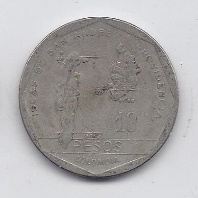 COLOMBIA 10 PESOS 1981 KM # 270 F