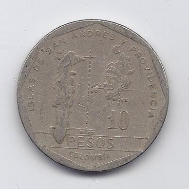 COLOMBIA 10 PESOS 1982 KM # 270 F