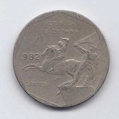 COLOMBIA 10 PESOS 1982 KM # 270 F 1