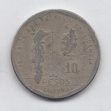 COLOMBIA 10 PESOS 1988 KM # 270 F