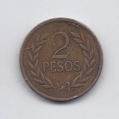 COLOMBIA 2 PESOS 1977 KM # 263 VF