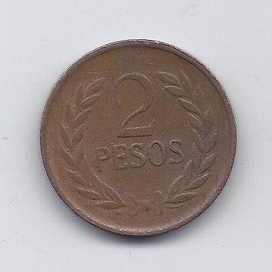 COLOMBIA 2 PESOS 1980 KM # 263 VF