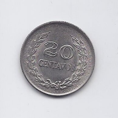 COLOMBIA 20 CENTAVOS 1971 KM # 245 VF