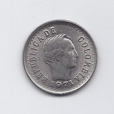 COLOMBIA 20 CENTAVOS 1971 KM # 245 VF 1