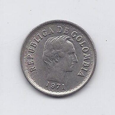 COLOMBIA 20 CENTAVOS 1971 KM # 246 VF 1