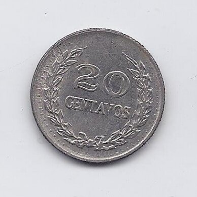 COLOMBIA 20 CENTAVOS 1971 KM # 246 VF
