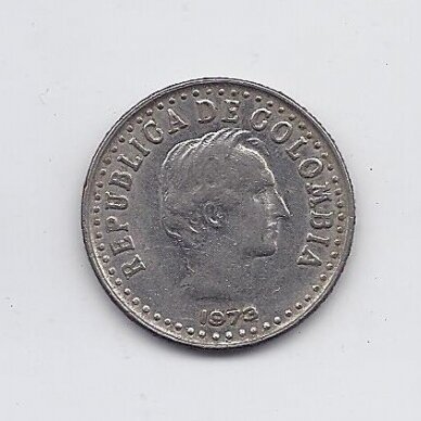 COLOMBIA 20 CENTAVOS 1973 KM # 246 VF 1